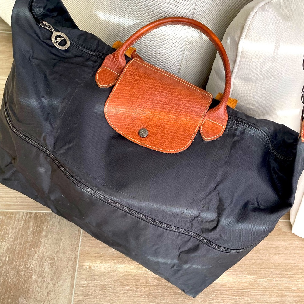Longchamp timeless canvas Le Pliage expandable Travel bag - Black